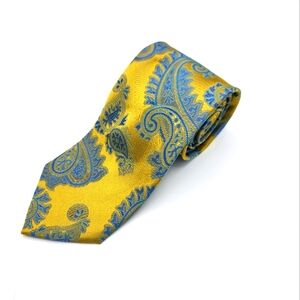 Paisley Yellow and Blue Men's Tie